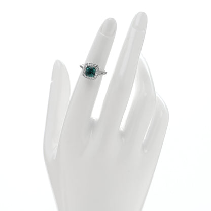 Tiffany Platinum Diamond Green Tourmaline Legacy Ring 46 3.75 2 of 7