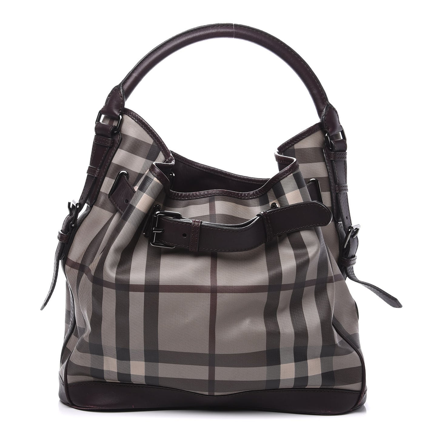 Smoked Check Medium Walden Belted Hobo Plum