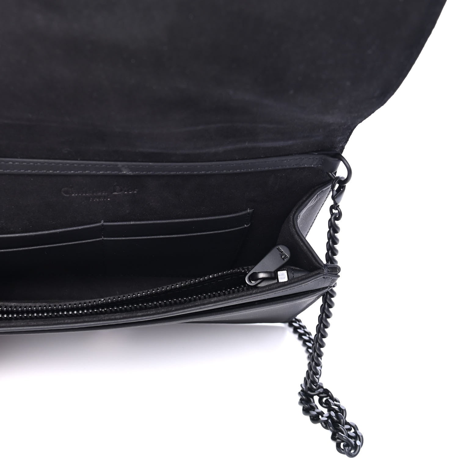 Christian Dior Ultra Matte Calfskin Studded Diorama Wallet on Chain Pouch Black 4 of 4