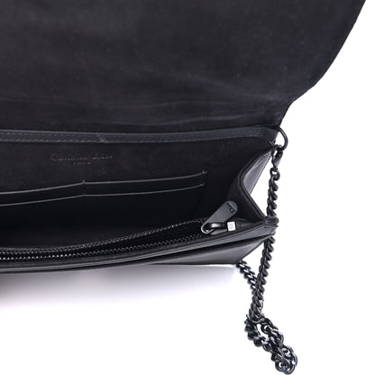 Christian Dior Ultra Matte Calfskin Studded Diorama Wallet on Chain Pouch Black 4 of 4