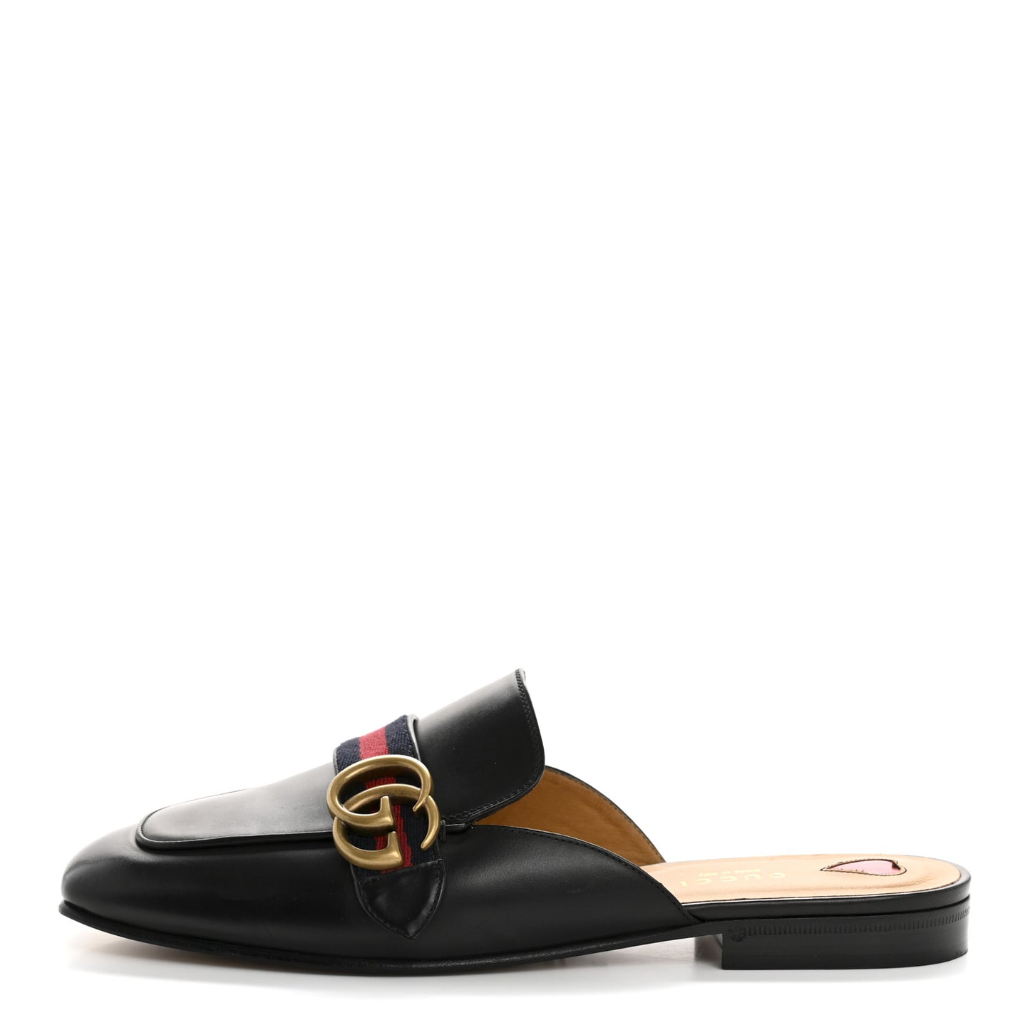 Calfskin Web Womens Peyton GG Slippers 39 Black