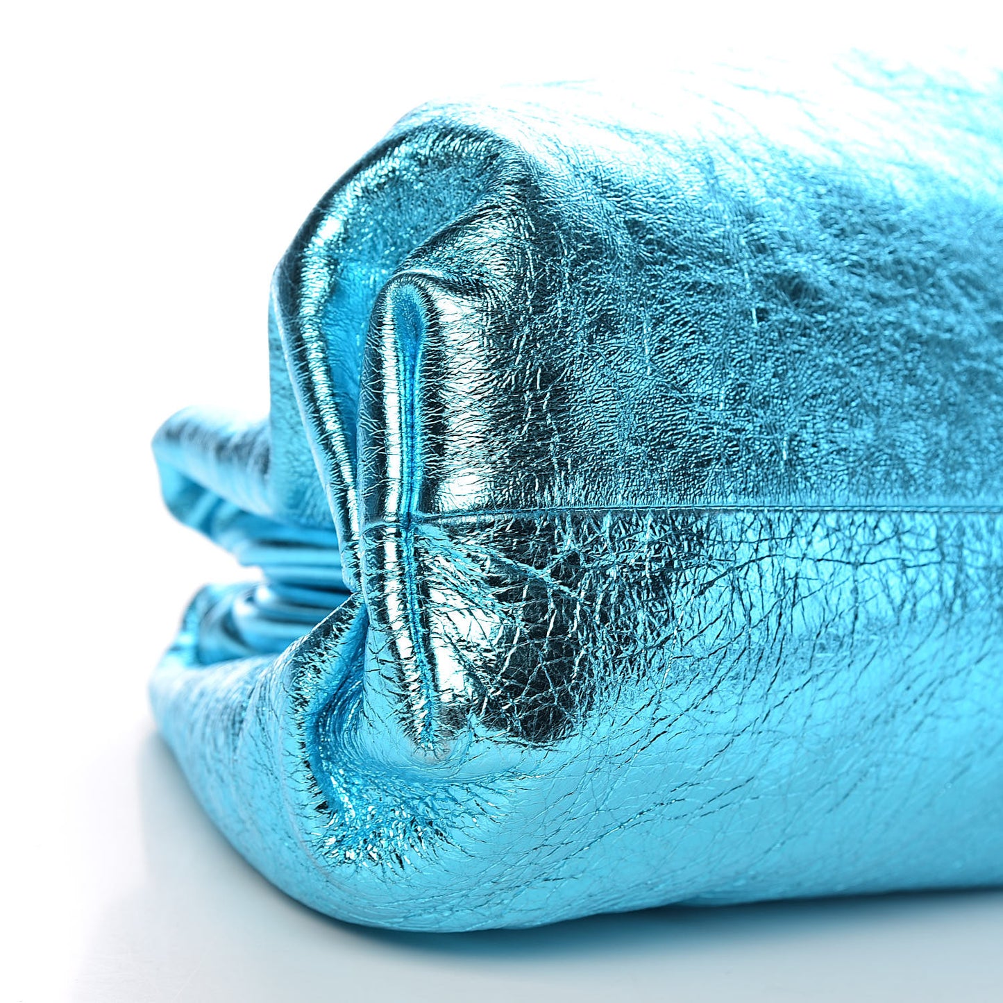 Metallic Crinkled Lambskin The Pouch Sky Blue