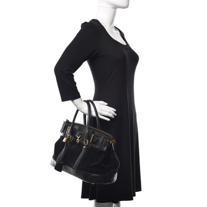 Gucci Diamante Velvet Calfskin Web Secret Top Handle Satchel Black 2 of 9