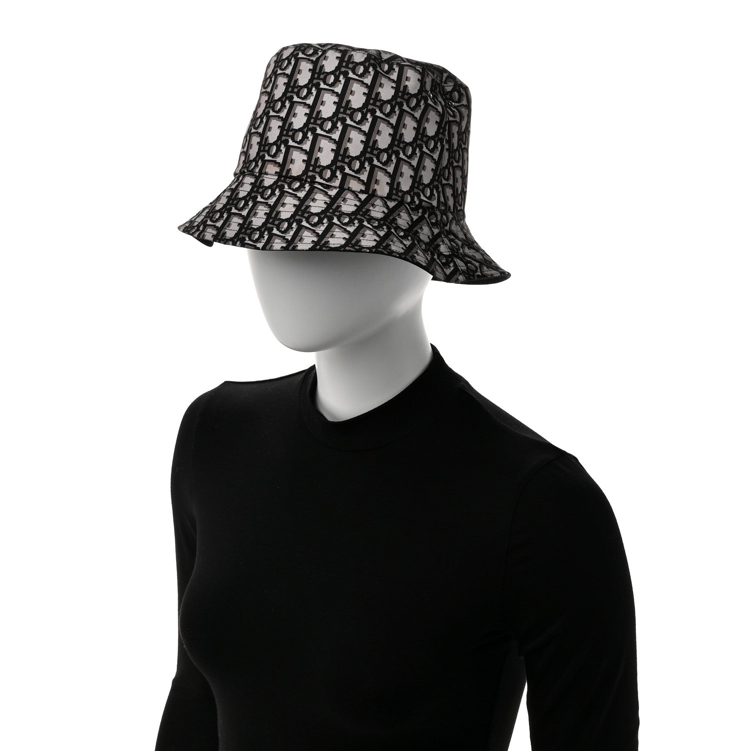 Christian Dior Oblique Reversible Teddy-D Brim Bucket Hat 58 Black 4 of 13
