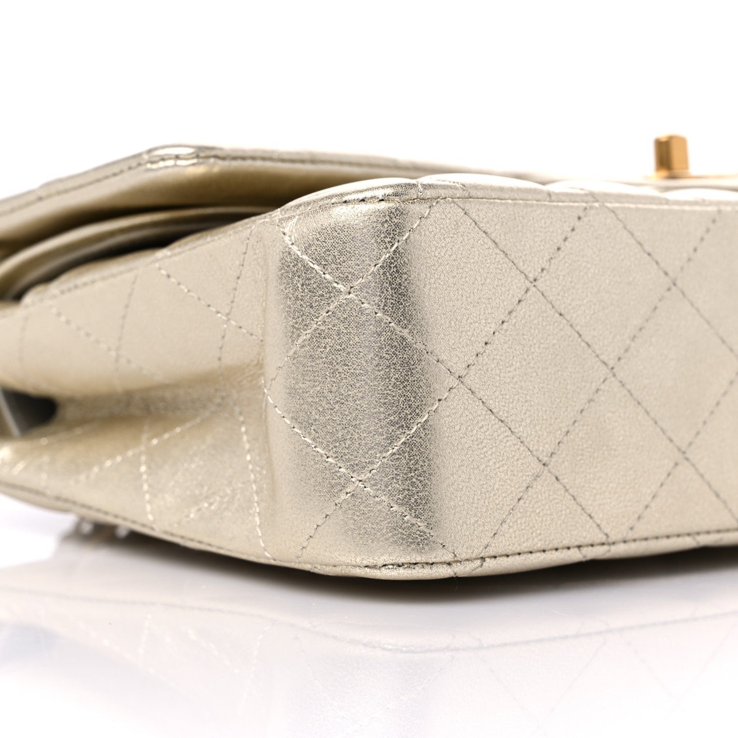 Chanel Metallic Lambskin Quilted Medium Double Flap Gold 8 of 11