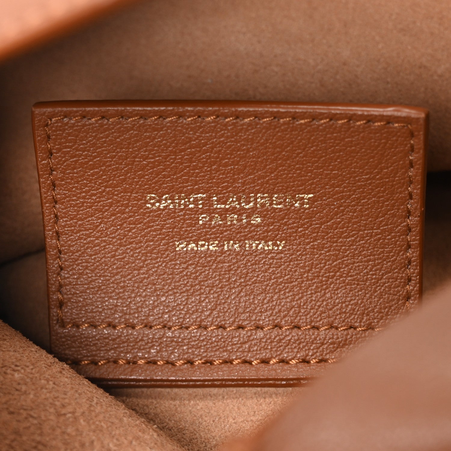 Saint Laurent Calfskin Toy Shopping Tote Dark Tan 6 of 10