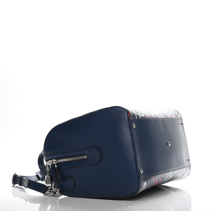 Gucci Calfskin GucciGhost Print Duffle Blue Agata Hibiscus Red 4 of 7