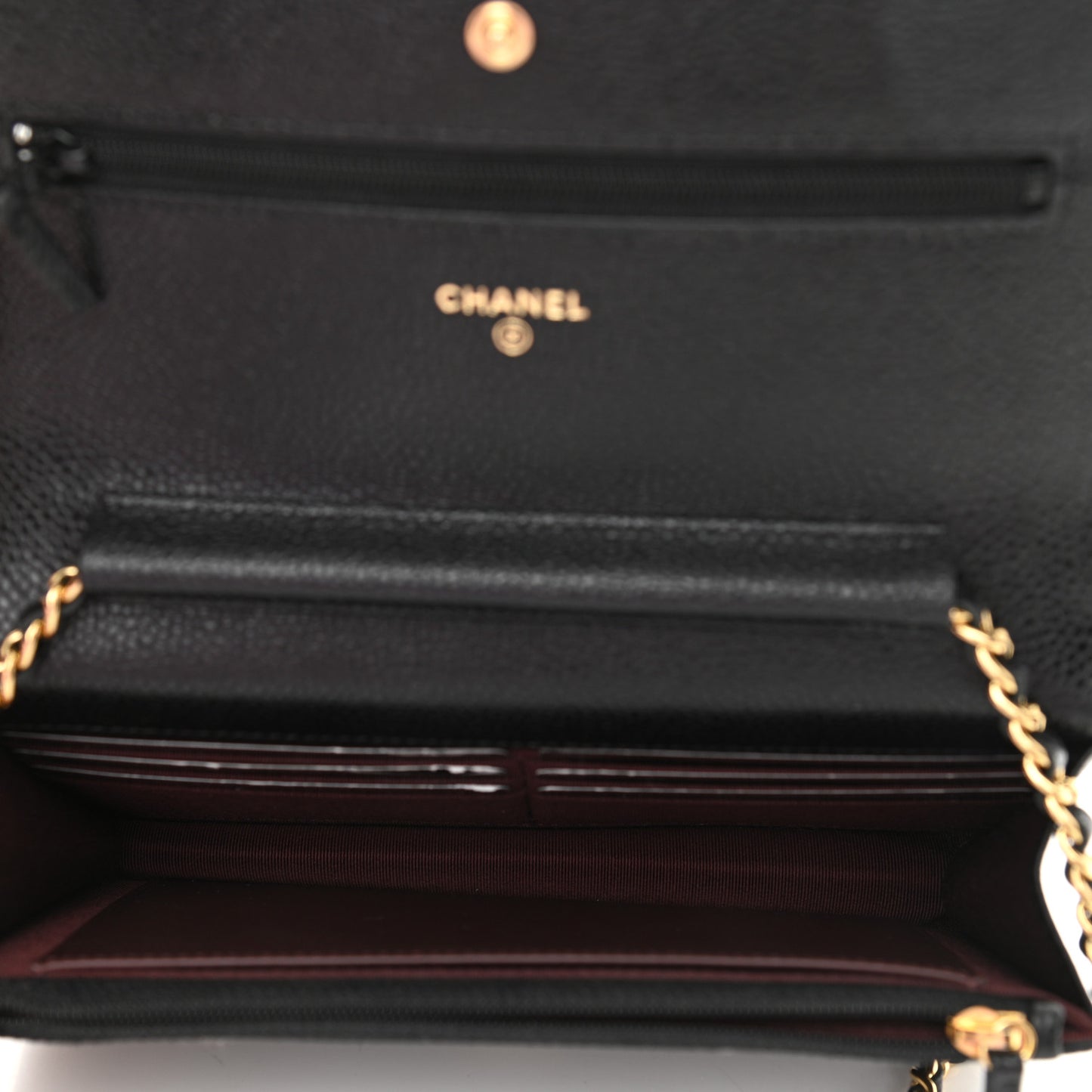 Caviar Quilted Wallet On Chain WOC Black