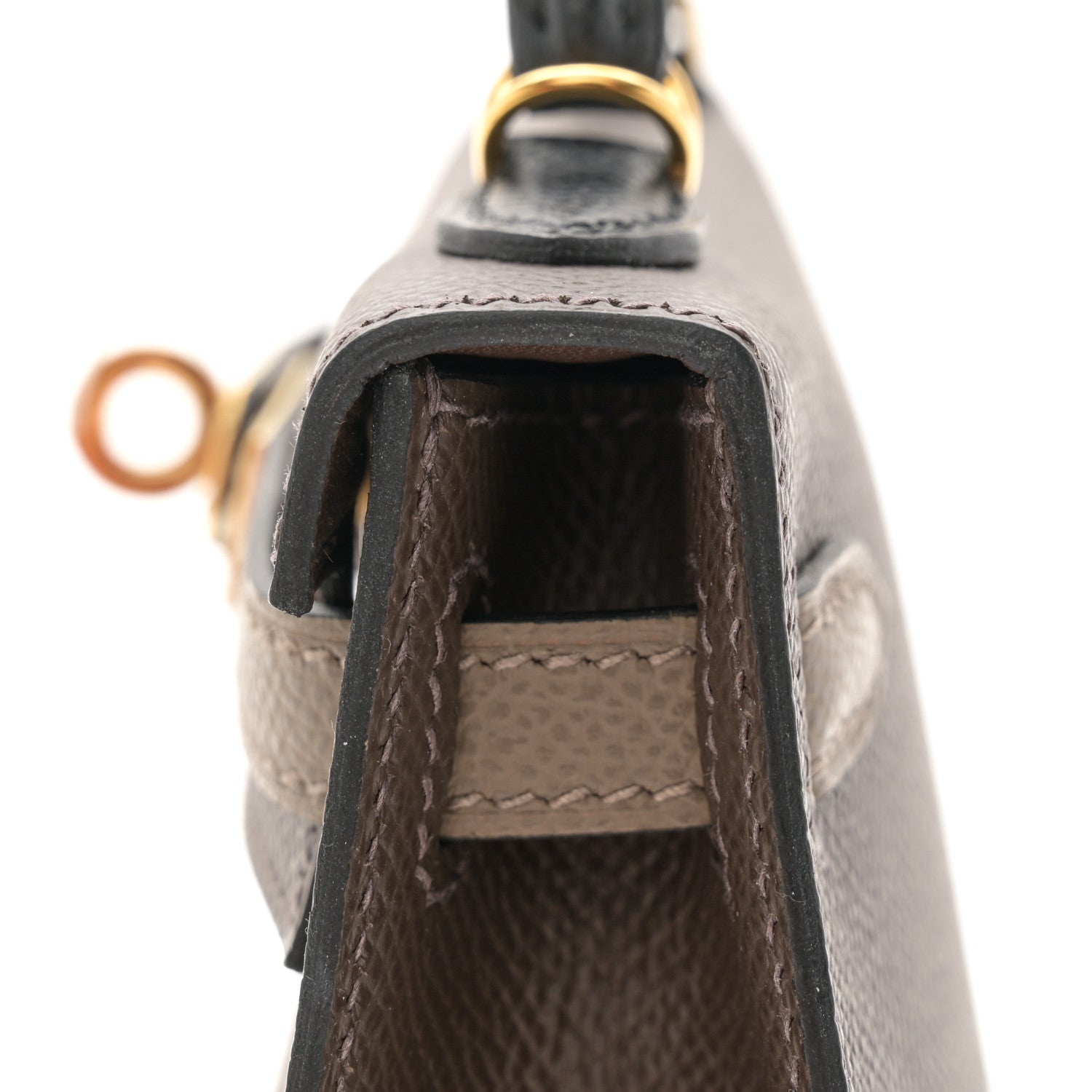 Hermes Epsom Tri-Color Mini Kelly Sellier 20 Ecorce Etoupe Black 11 of 13
