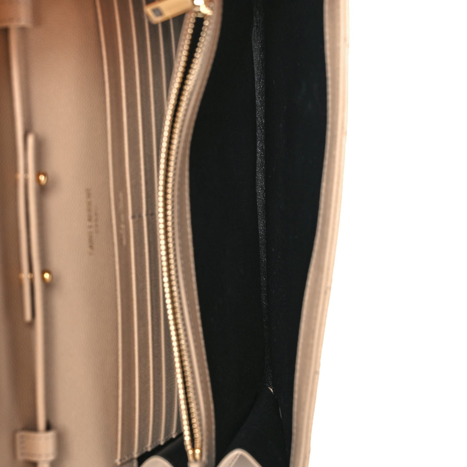Saint Laurent Grain De Poudre Matelasse Chevron Monogram Chain Wallet Nude Powder 5 of 13