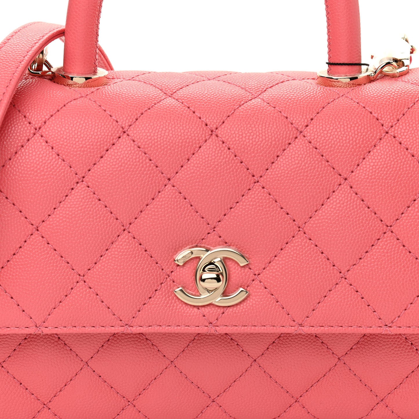 Caviar Quilted Mini Coco Handle Flap Pink