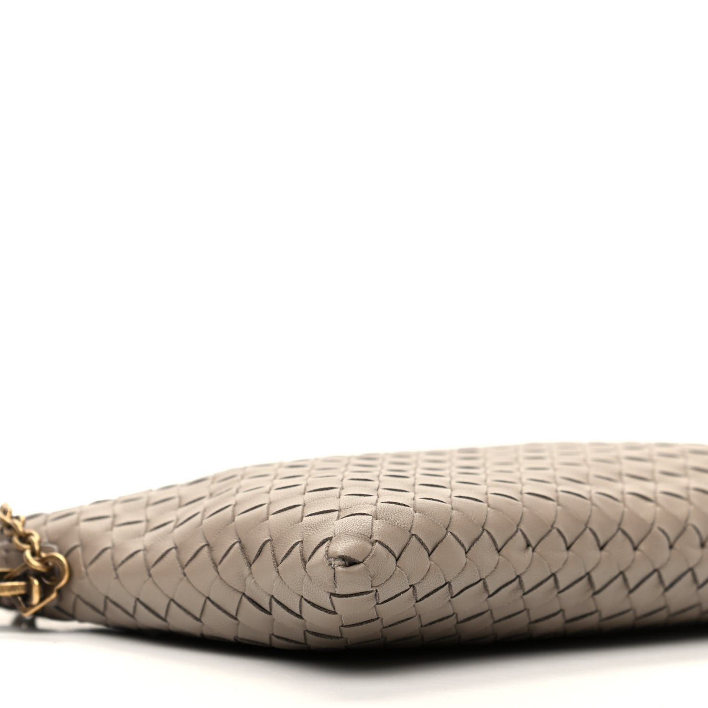 Nappa Intrecciato Crossbody Clutch Bag Limestone