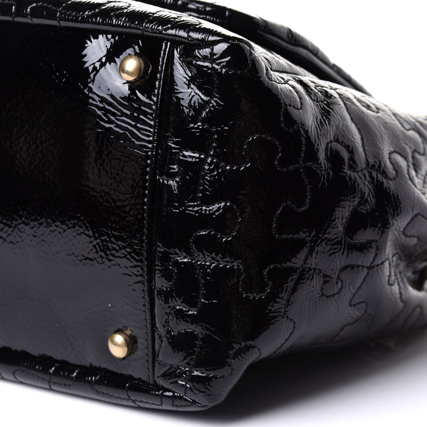 Patent Puzzle Accordion Flap Bag Black