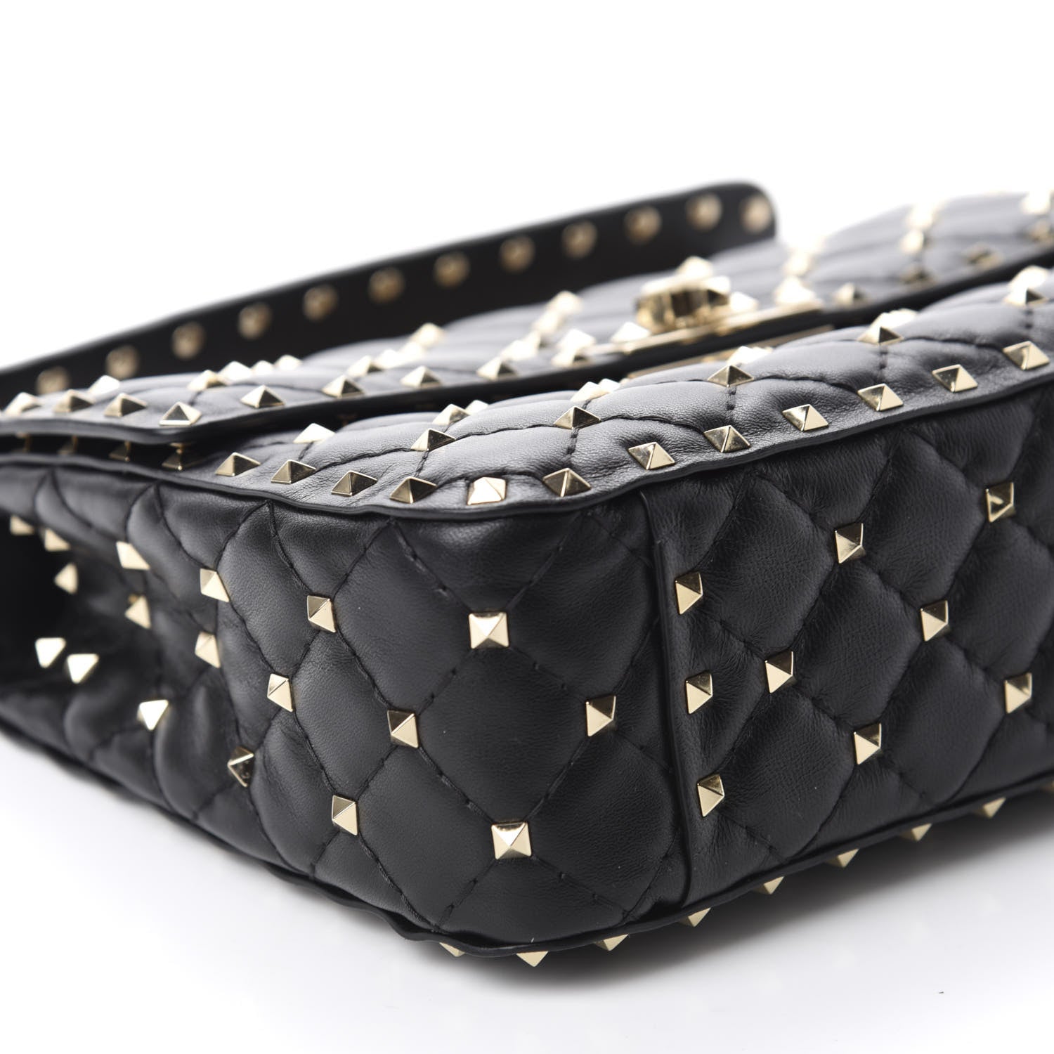 Valentino Garavani Lambskin Medium Rockstud Spike Shoulder Bag Black 6 of 9