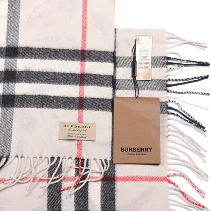 Burberry Cashmere Giant Check Floral Print Fringe Scarf 3 of 3