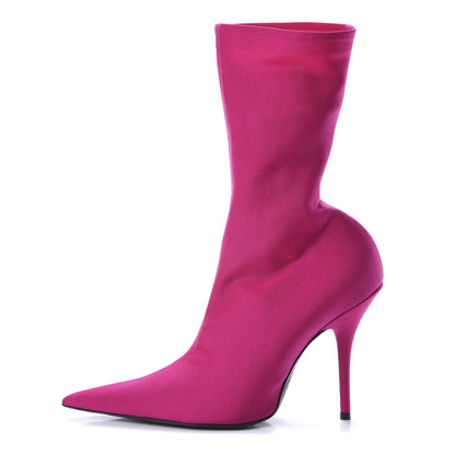 Balenciaga Jersey Crepe Extreme Pointed Toe Knife Booties 39 Dark Pink 1 of 7