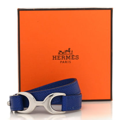 Hermes Epsom Baby Pavane Double Tour Bracelet S Bleu Electrique 6 of 6