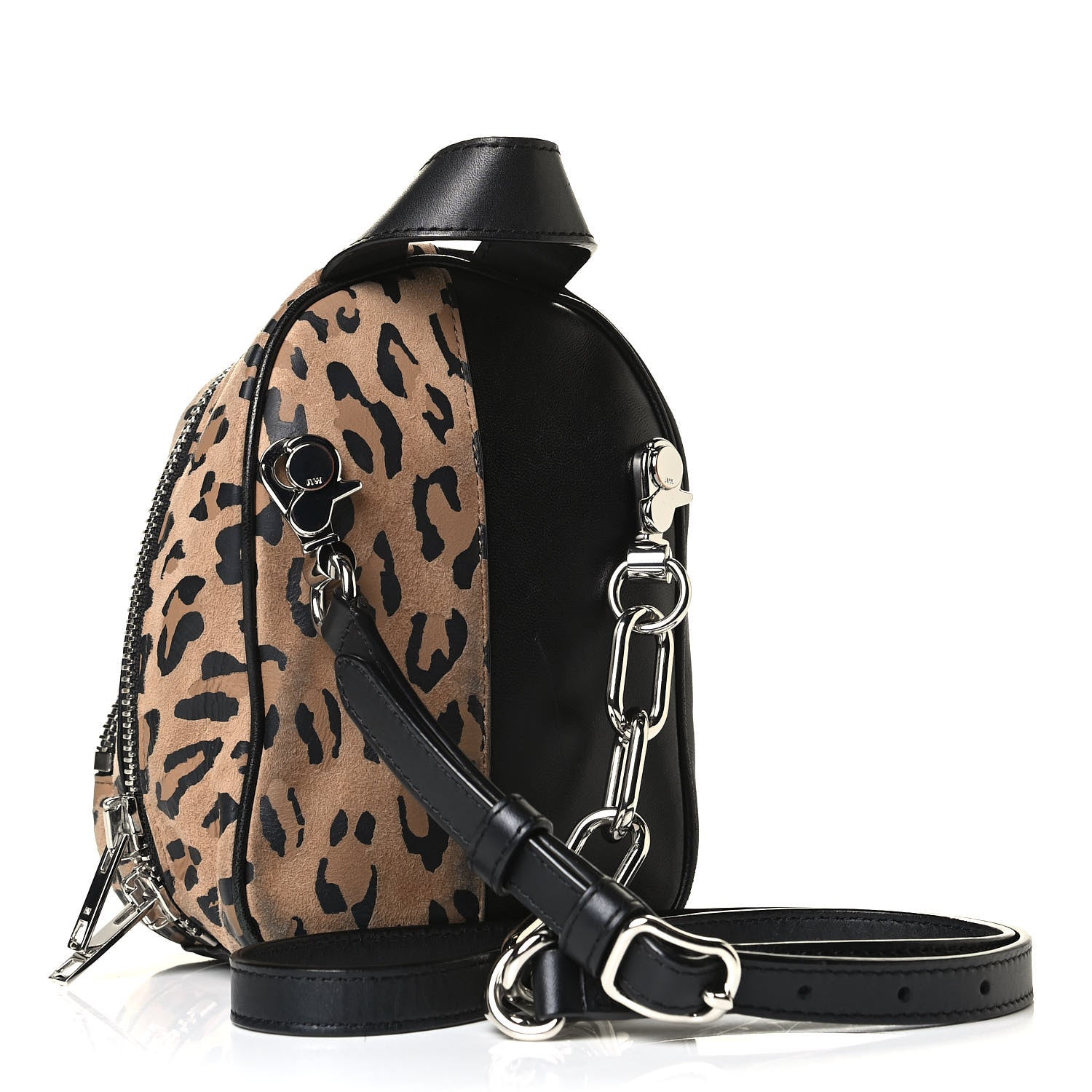 Alexander Wang Lambskin Leopard Print Mini Attica Backpack Crossbody Multicolor Black 2 of 7