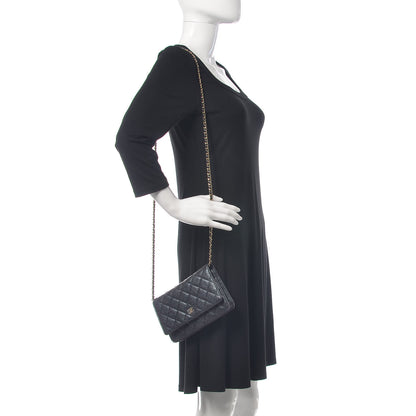 Chanel Iridescent Caviar Quilted Wallet On Chain WOC Black 2 of 12