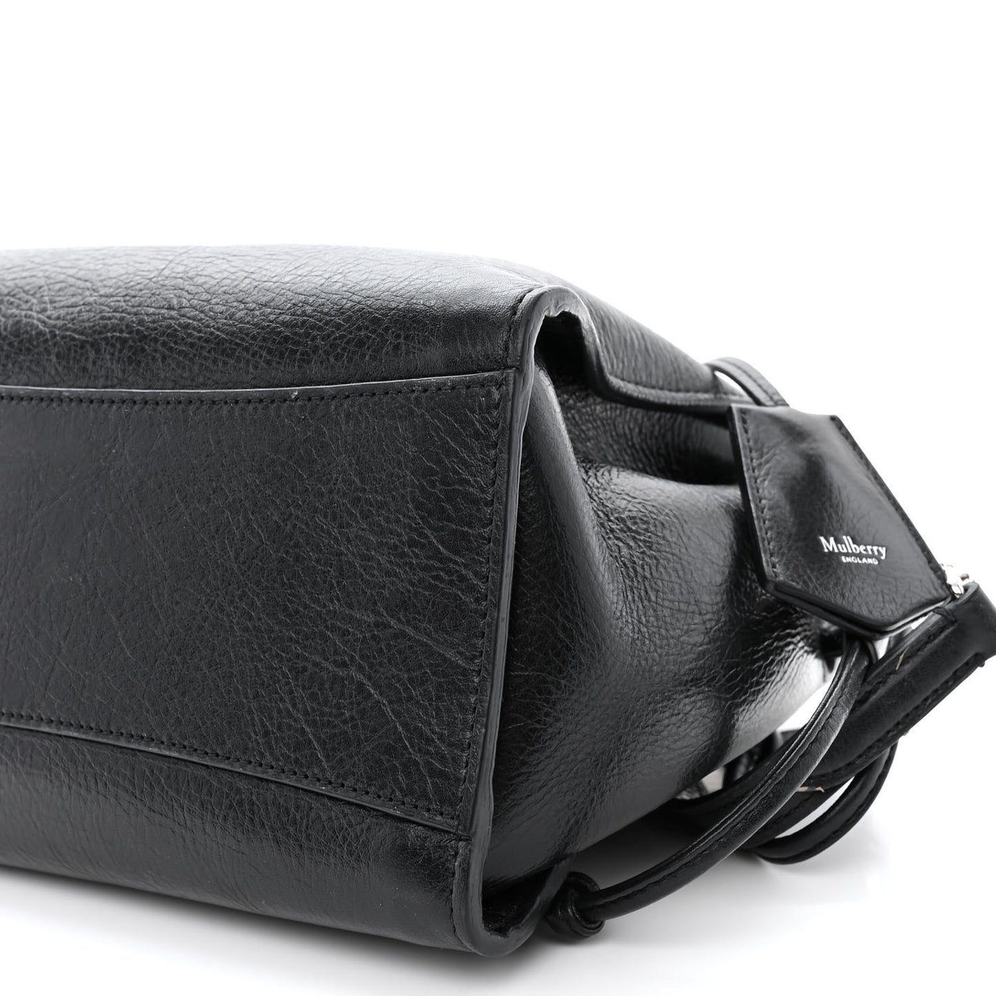 Shiny Calfskin Small Iris Tote Black