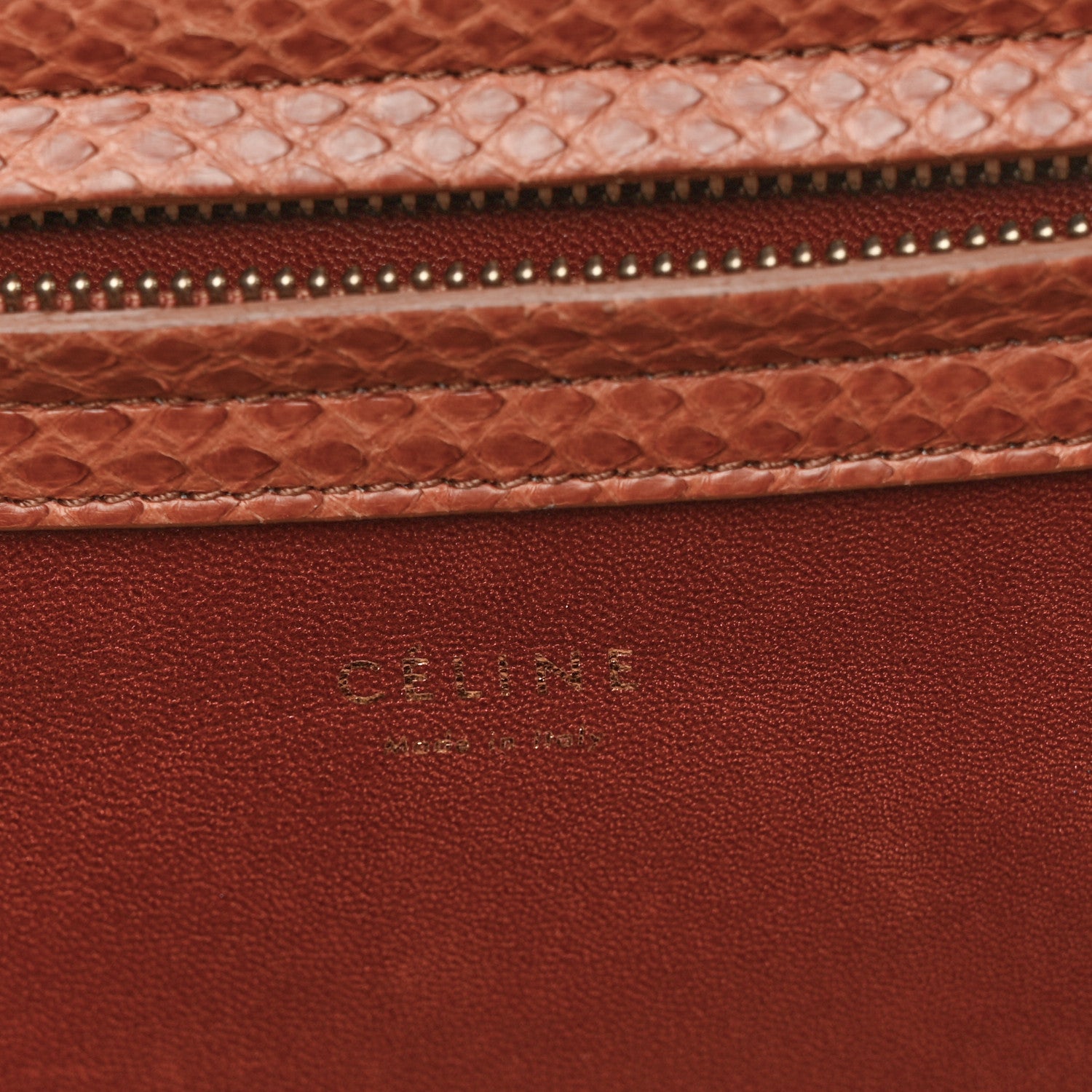 Celine Snakeskin Medium Phantom Luggage Chestnut 6 of 13