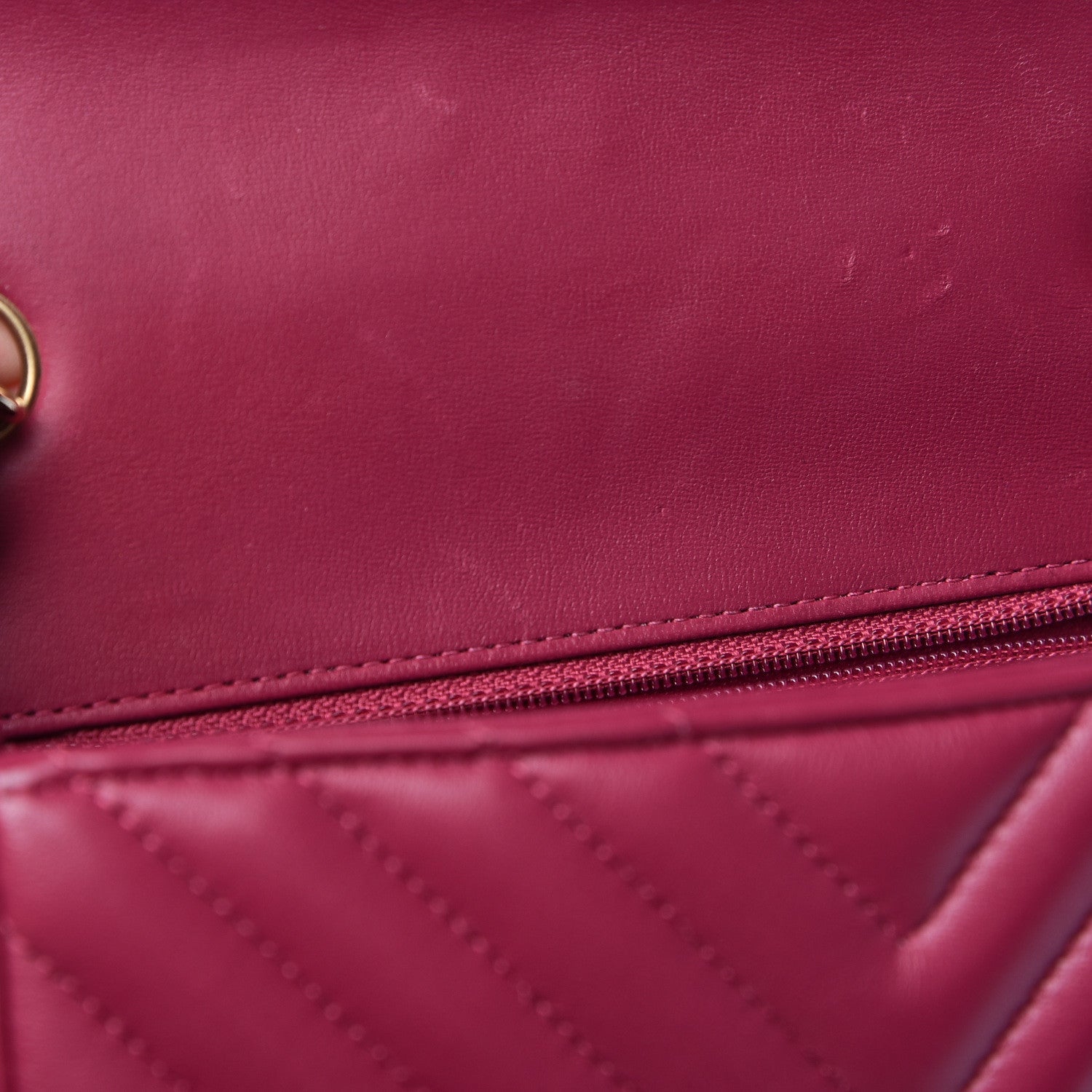 Chanel Lambskin Chevron Quilted Mini Square Flap Fuchsia 15 of 16