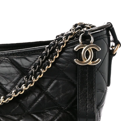 Chanel Aged Calfskin Quilted Medium Gabrielle Hobo Black 8 of 10