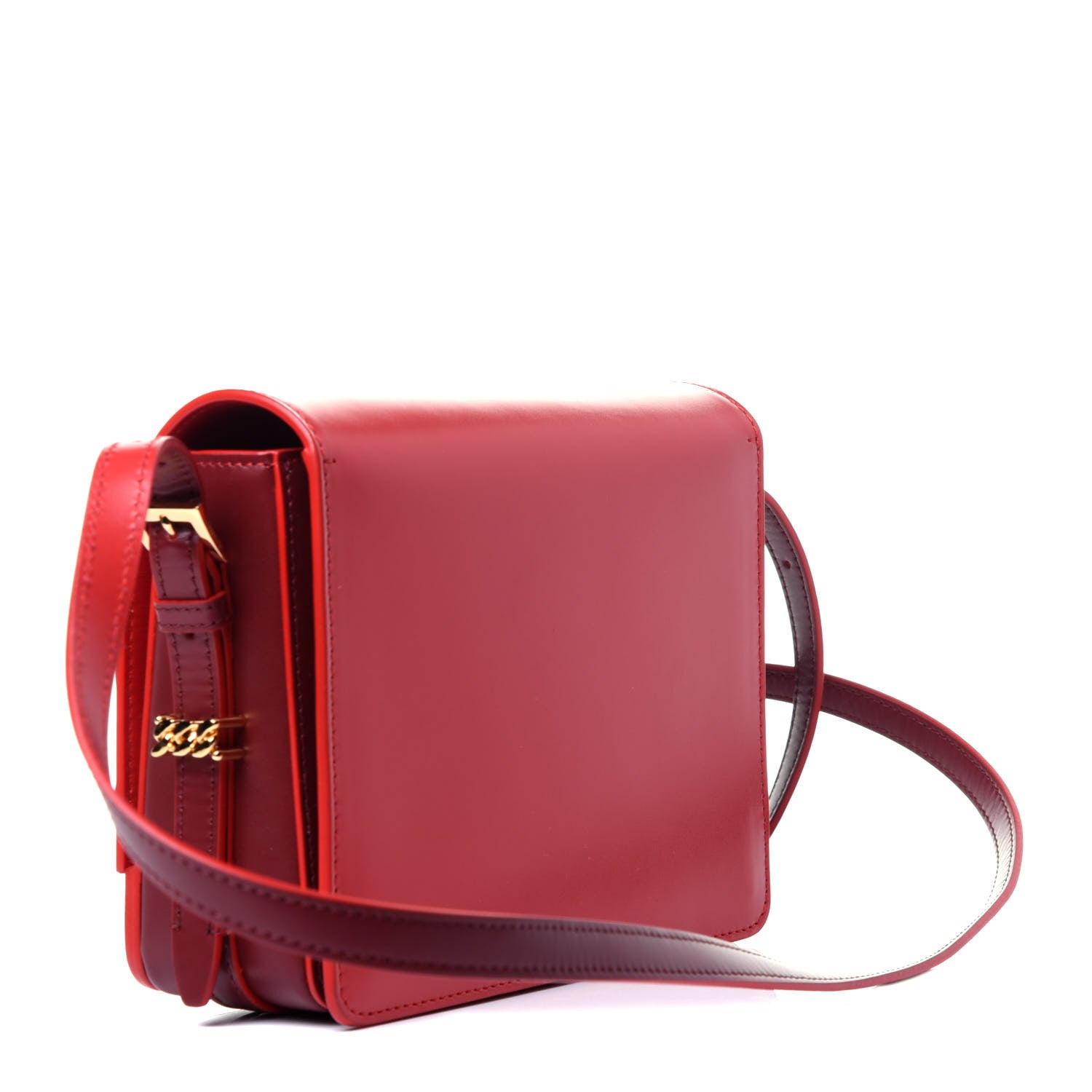 Burberry Smooth Calfskin Small Two Tone Grace Bag Red 3 of 12