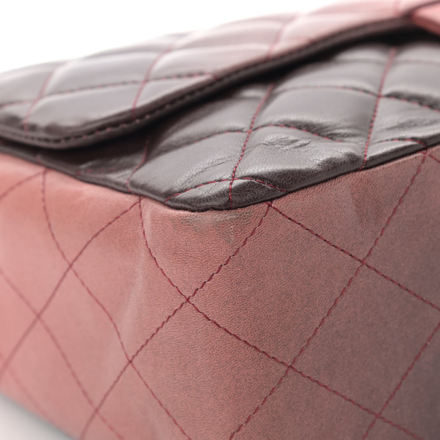 Lambskin Degrade Quilted Jumbo Single Flap Red