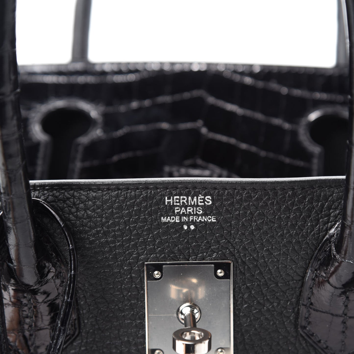 Togo Shiny Niloticus Crocodile Birkin Touch 30 Black