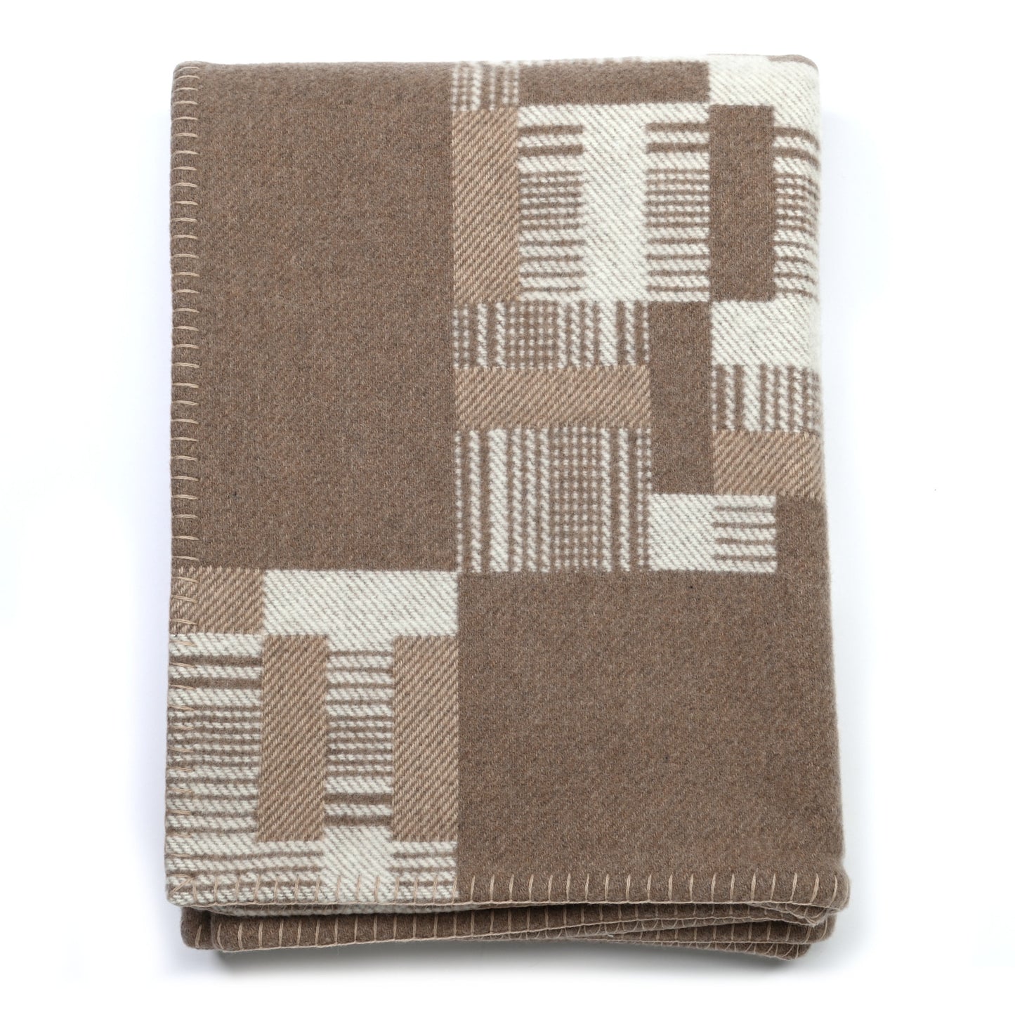 Wool Cashmere Avalon Paper Block Blanket Ecru Naturel