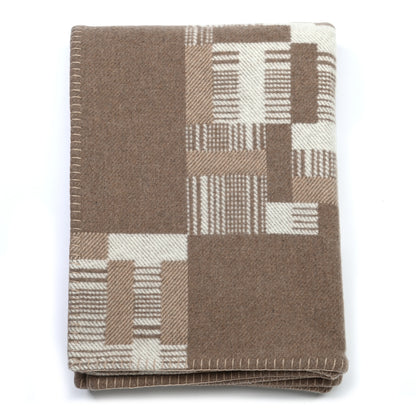 Hermes Wool Cashmere Avalon Paper Block Blanket Ecru Naturel 1 of 3