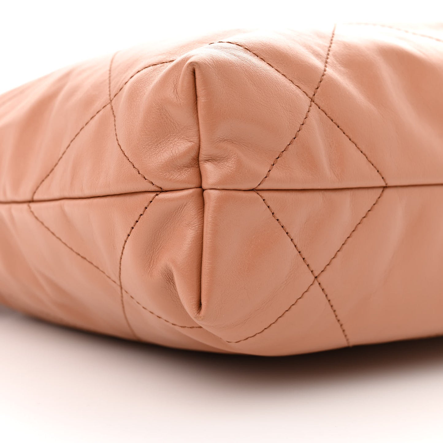 Shiny Calfskin Quilted Small Chanel 22 Camel
