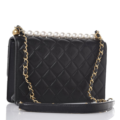 Chanel Lambskin Quilted Small Chic Pearls Flap Black 3 of 9