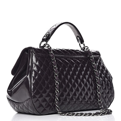 Chanel Glazed Calfskin Quilted Mademoiselle Bag Dark Purple 3 of 14