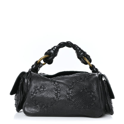 Bottega Veneta Cervo Woven Cocker Hobo Nero Black 1 of 9