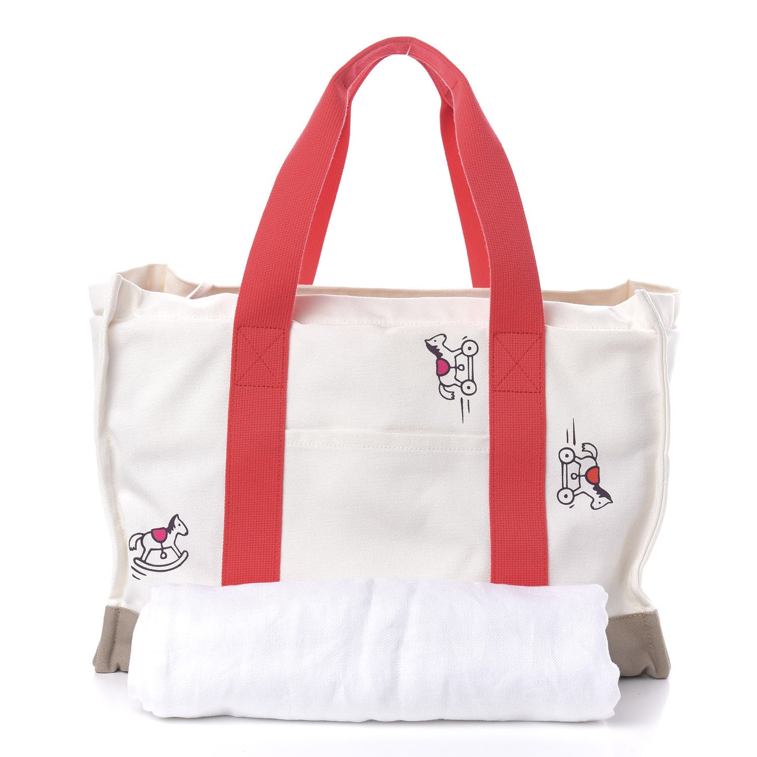 Hermes Cotton Canvas Adada Nappy Diaper Bag Rose Bougainvillier 10 of 11