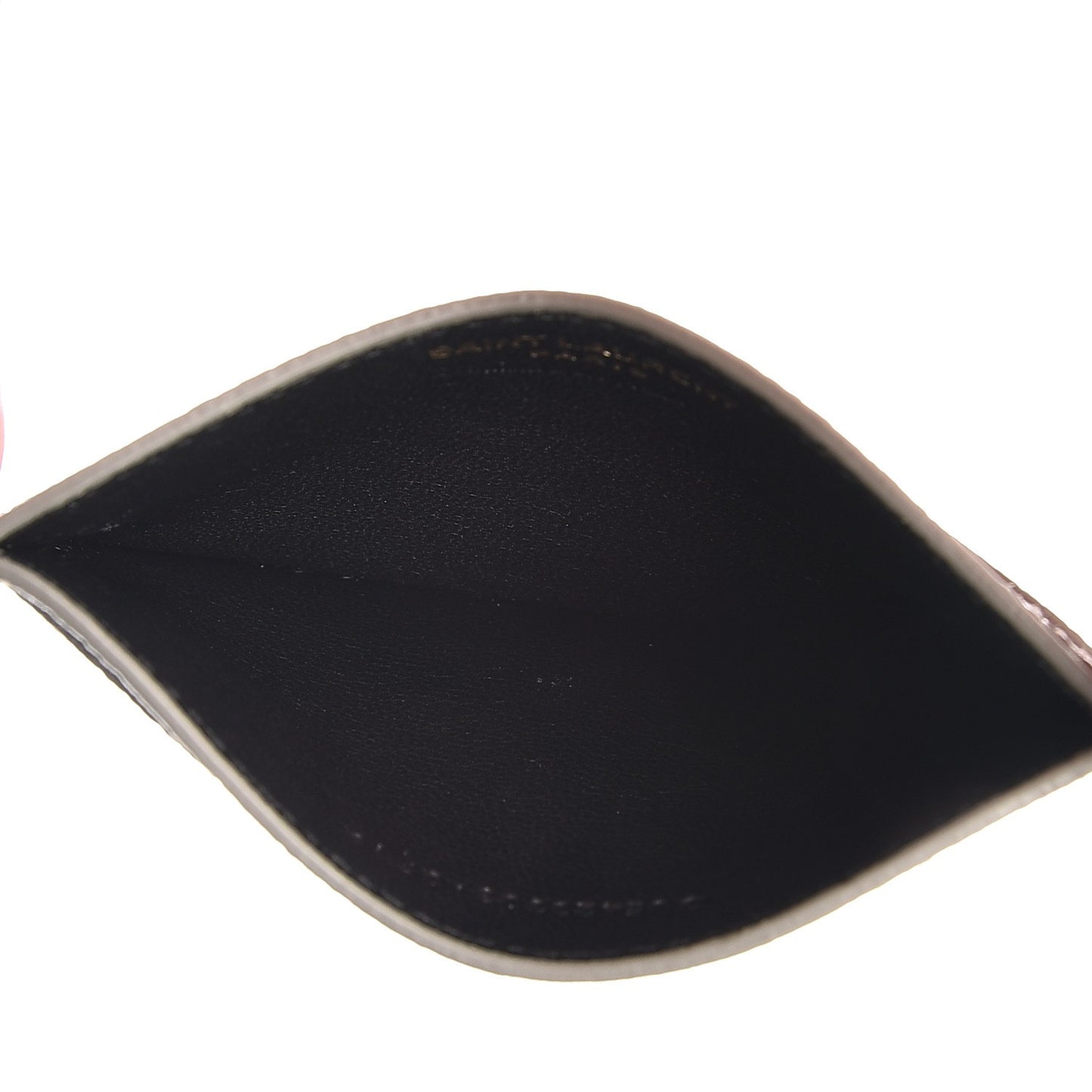 Metallic Calfskin Monogram Credit Card Case Argento