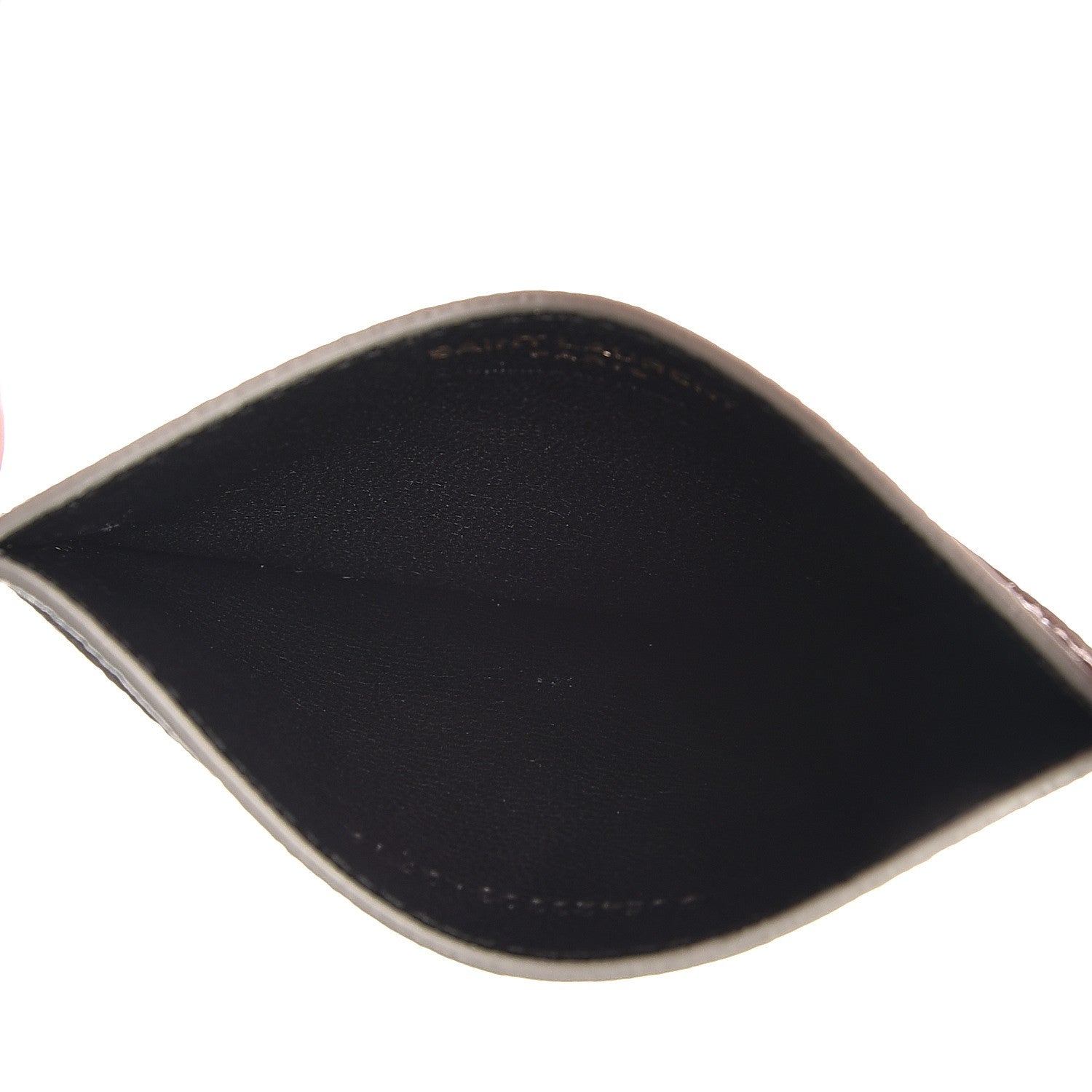 Saint Laurent Metallic Calfskin Monogram Credit Card Case Argento 5 of 8