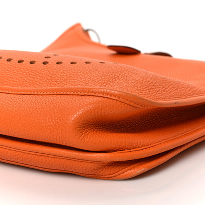 Hermes Taurillon Clemence Evelyne III GM Orange 8 of 8