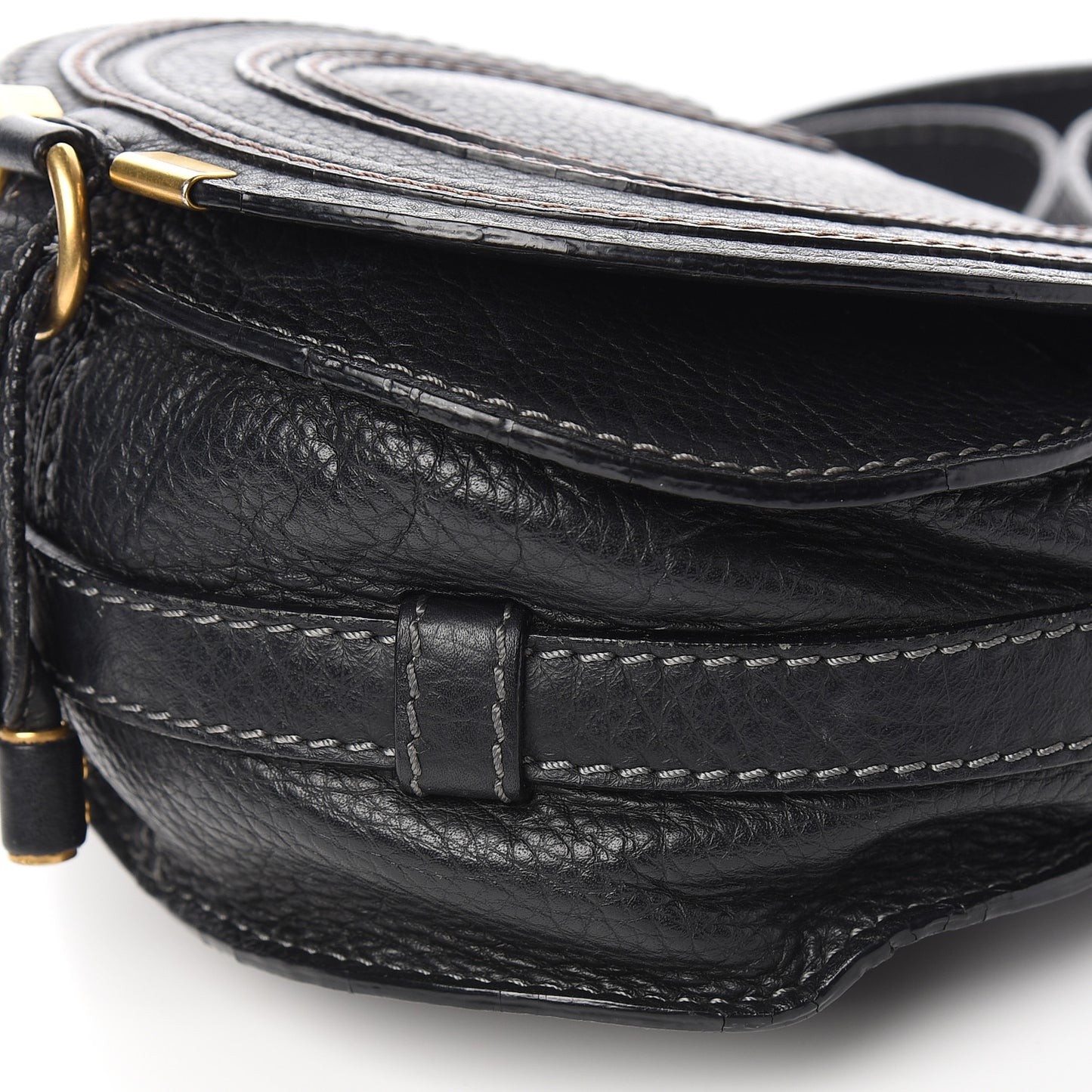 Calfskin Mini Marcie Round Crossbody Bag Black