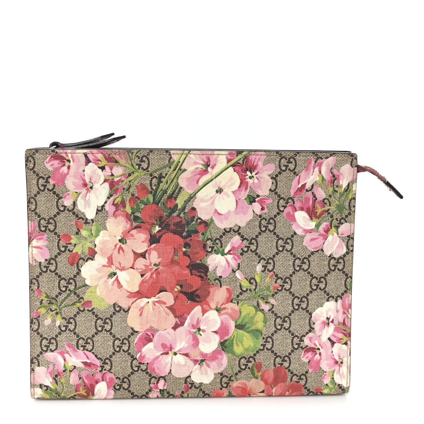 GG Supreme Monogram Blooms Large Cosmetic Case Beige Multicolor Dry Rose