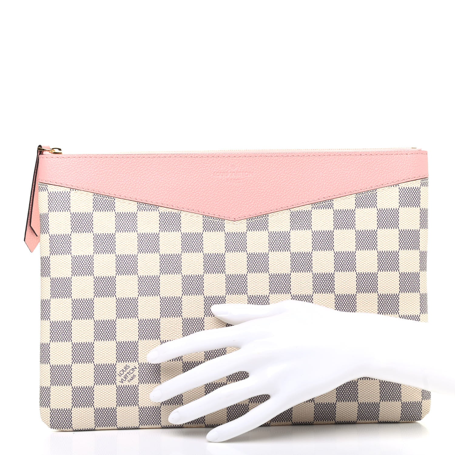 Louis Vuitton Damier Azur Daily Pouch Rose Poudre 2 of 7