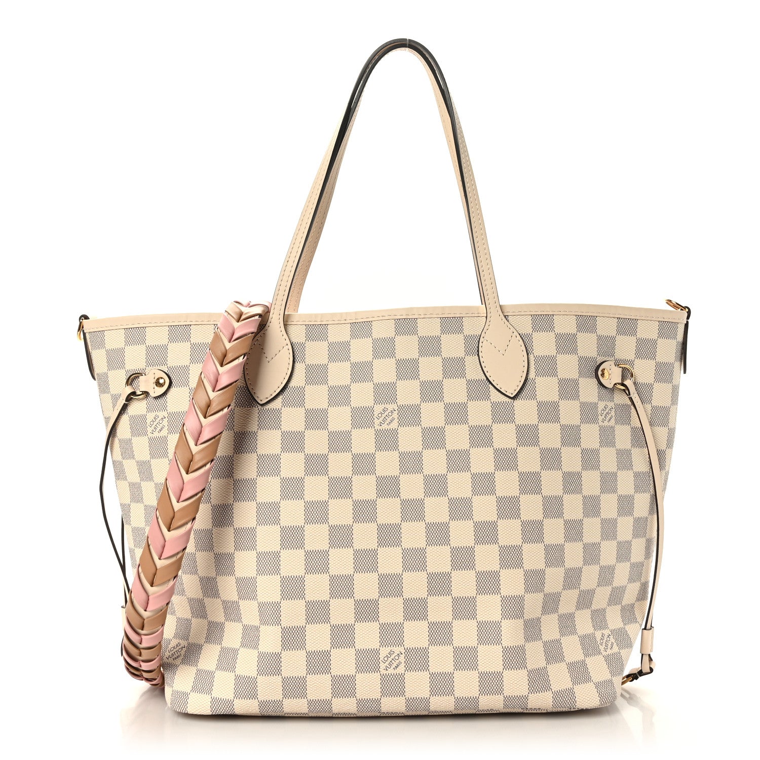 Louis Vuitton Damier Azur Braided Neverfull MM Pink 1 of 8