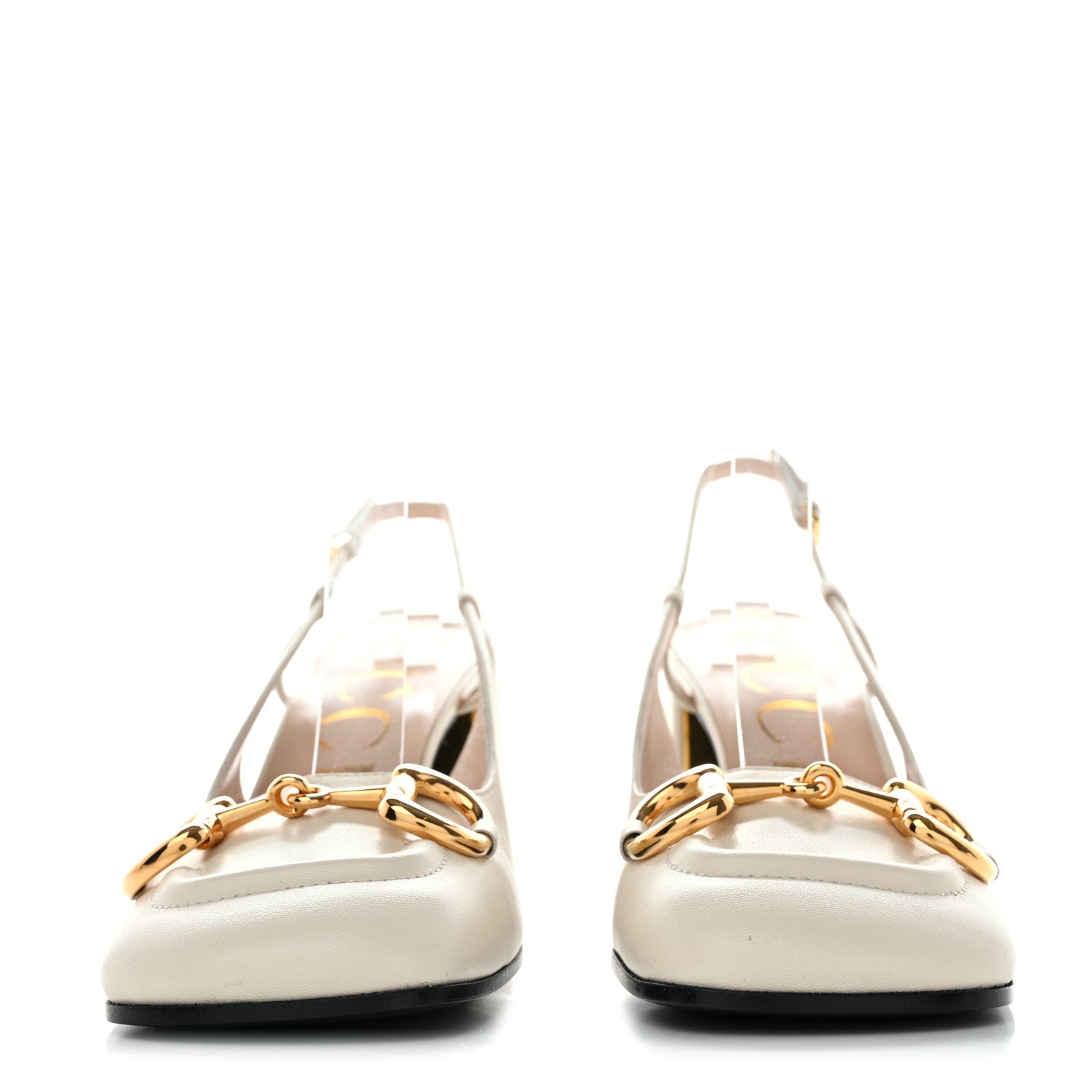 Gucci Malaga Kid Horsebit 75mm Slingback Pumps 39 Mystic White 2 of 8