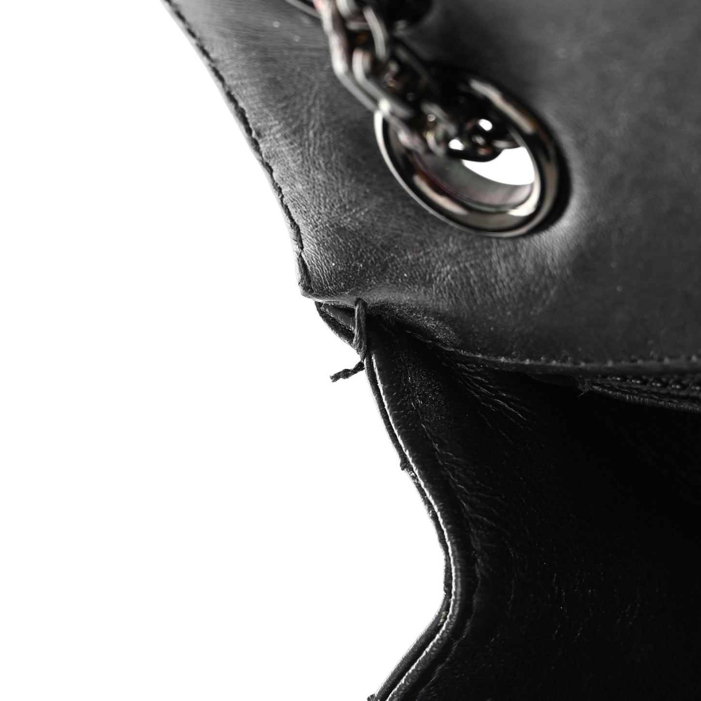 Aged Calfskin Chevron Quilted 2.55 Reissue Mini Flap So Black