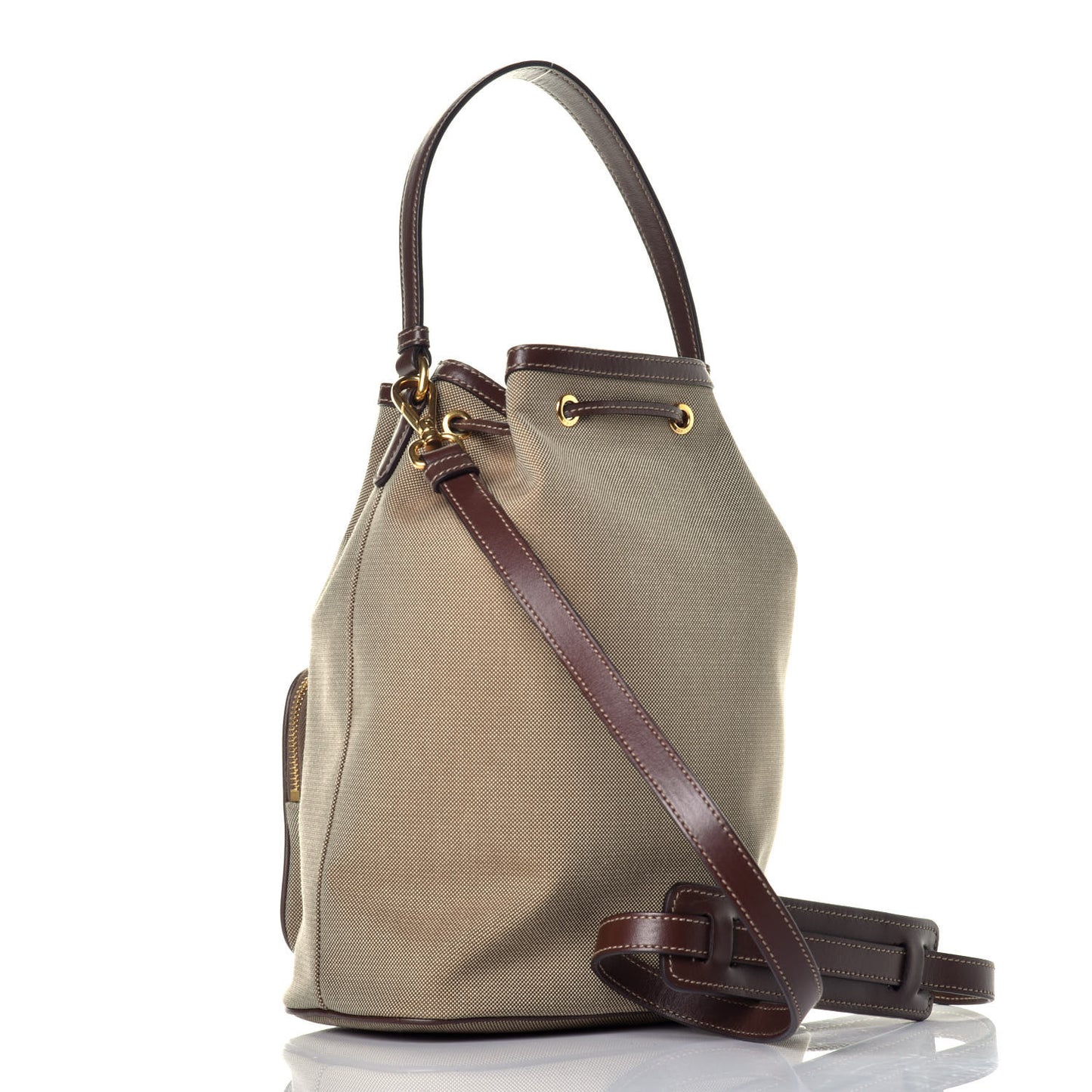 Jacquard Logo Mini Bucket Crossbody Bag Corda Bruciato