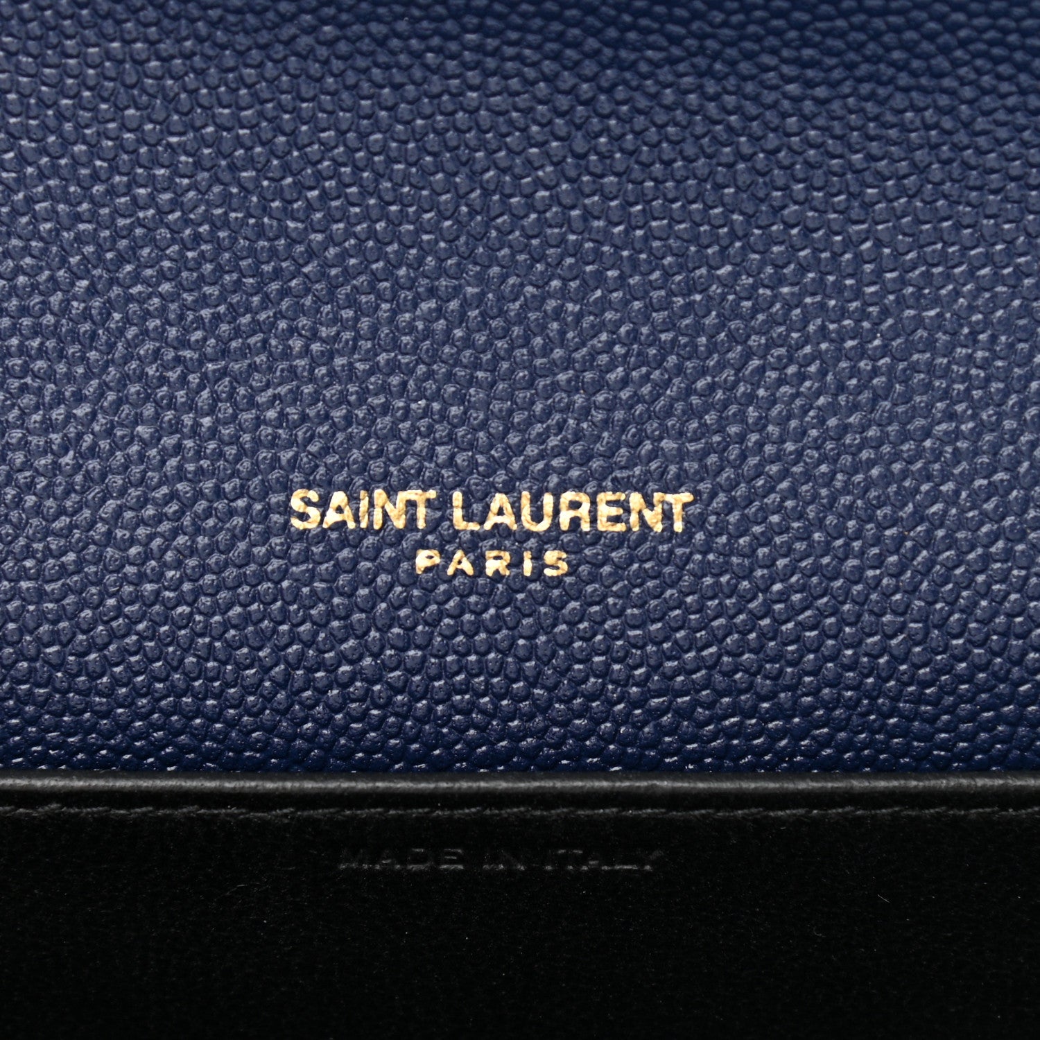 Saint Laurent Grain De Poudre Monogram Uptown Chain Wallet Blue Charron 7 of 13