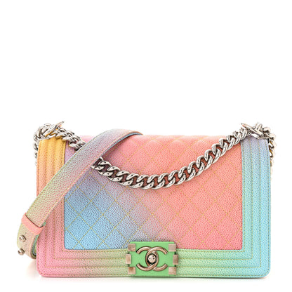 Chanel Caviar Quilted Medium Cuba Rainbow Boy Flap Multicolor 1 of 11