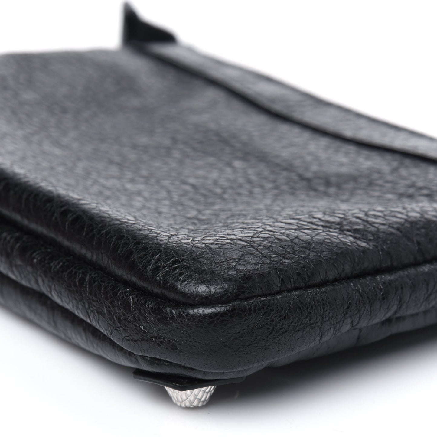 Agneau Giant 12 Silver Hardware M Porte-Monnaie Coin Purse Black